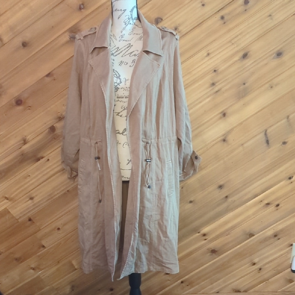 Torrid Tan Military Twill Drape Trench Coat